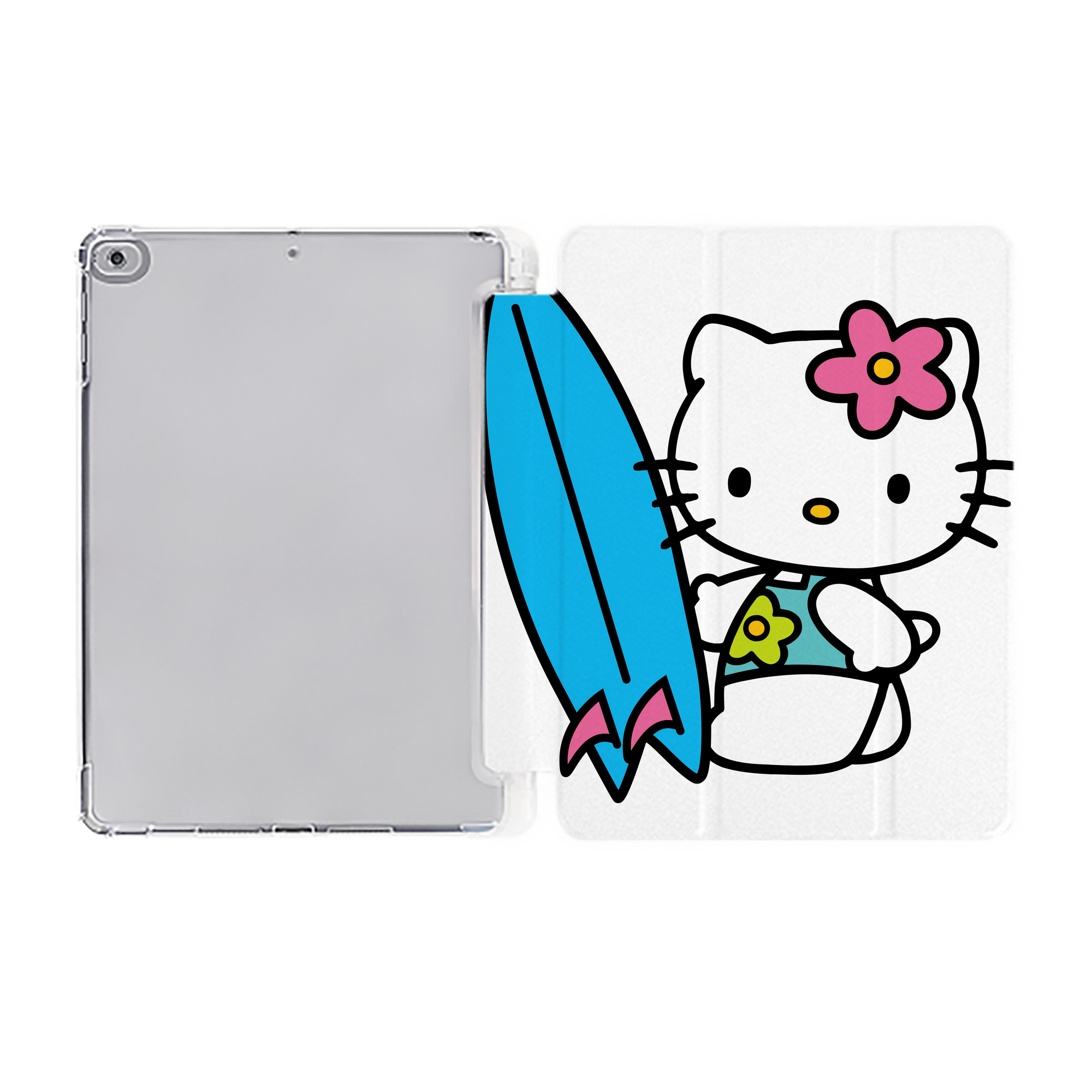 （画像用） Hello Kitty ハローキティ IPad ケース ペン収納付き 三つ折りスタンド PUレザー×シリコン 対応機種9.5/10.5/10.9インチ